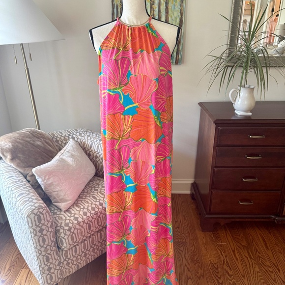Trina Turk Milan Gingko Halter Floral Maxi Dress Size Large, NWT - Picture 8 of 8